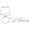 Abażurowa LAMPA stołowa EUDORA DL010-50821 RL Light stojąca LAMPKA nocna na biurko ceramiczna czerwona złota