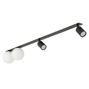 Minimalistyczna lampa sufitowa Vox 10929 mleczne kule tubki czarny