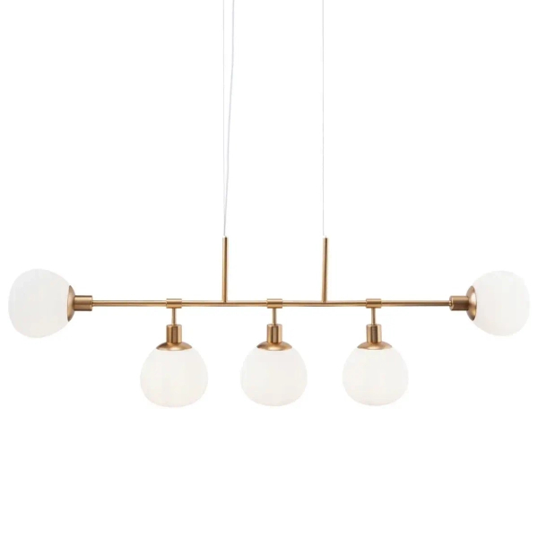 Modernistyczna LAMPA wisząca ERICH MOD221PL-05G Maytoni metalowa OPRAWA szklane kule ZWIS molekuły mosiądz