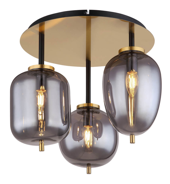 Lampa sufitowa Blacky 15345-3DMM loft mosiądz przydymiona
