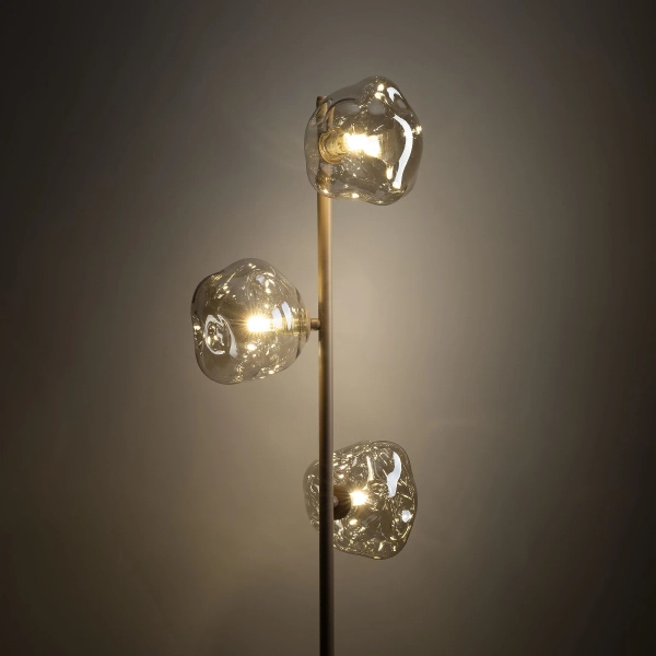 Podłogowa lampa do salonu Lava Sabia 16153 szklane klosze beżowy