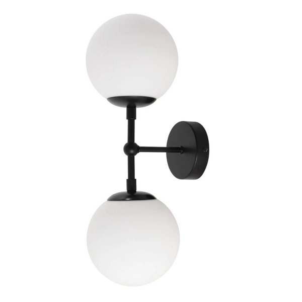 Lampa ścienna kule DORADO LP-002/2W BK Light Prestige loftowy kinkiet czarny biały