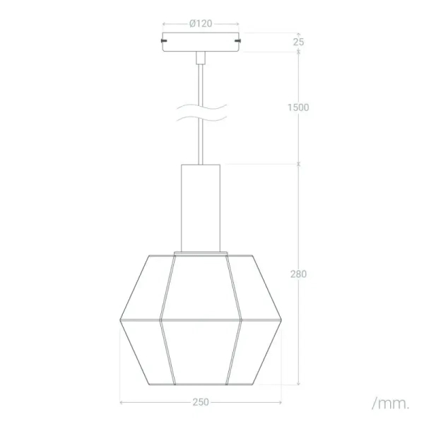 Geometryczna lampa wisząca Baciata ABR-LWS-A-BAC do sypialni bursztynowa