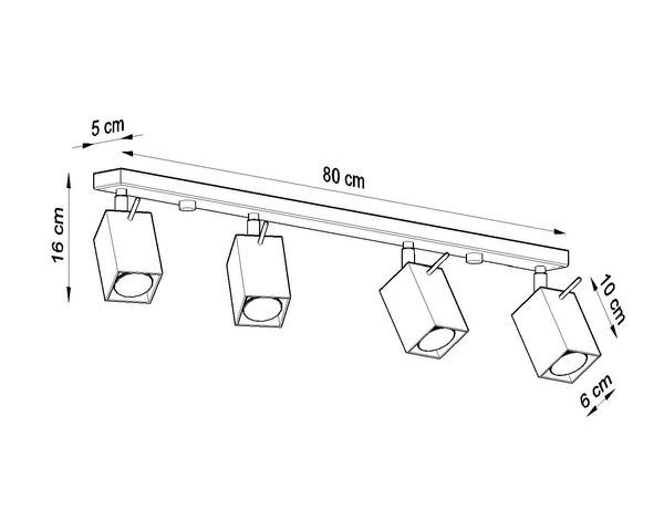 LAMPA sufitowa SL.0463 metalowa OPRAWA plafon regulowane reflektorki białe