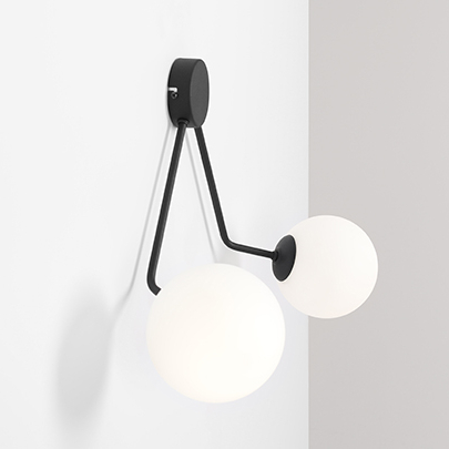 Ścienna lampa czarna Holm 1082D1 Aldex szklane kule lampa do jadalni
