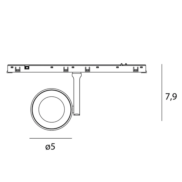 Szynowa lampa magnetyczna regulowana MAX N0010N LED 5W 3000K czarna