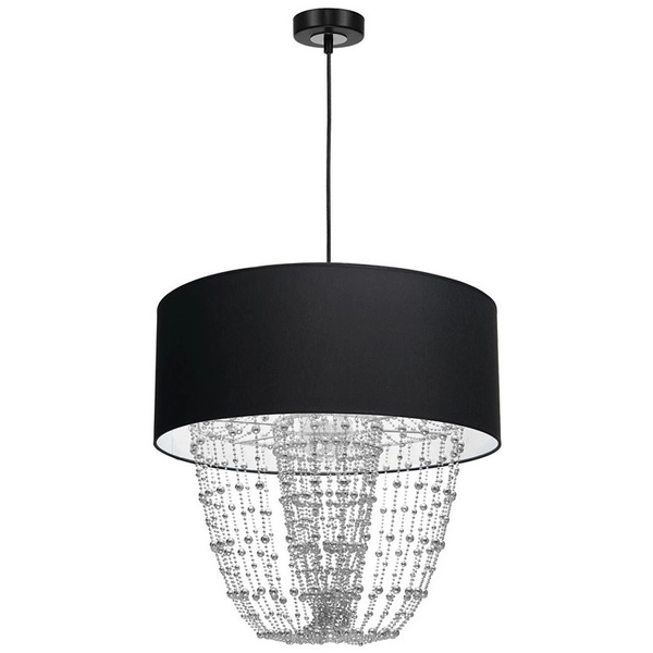 LAMPA wisząca ALMERIA MLP6432 Milagro okrągła OPRAWA abażurowy ZWIS crystal glamour czarny chrom
