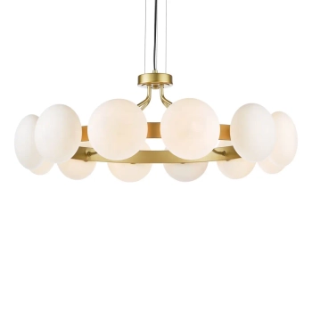 Molekułowa wisząca lampa Tauri TAU1235 ring kule złote białe