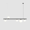 Wisząca lampa salonowa Libra 1099F1 Aldex listwa z kulami czarna biała