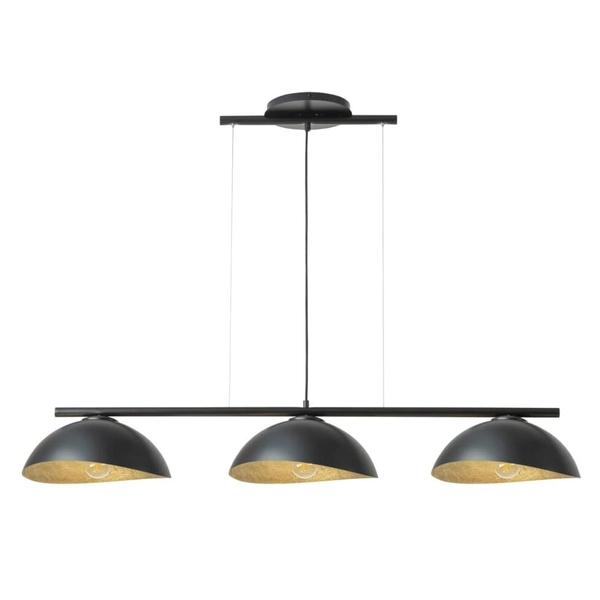 Żywicowa lampa zwisająca Solar 40579 Sigma kopułowe klosze czarna złota