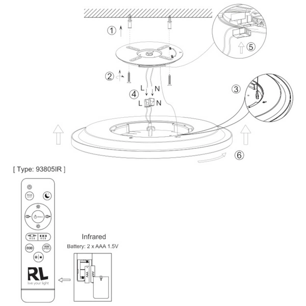 Kuchenny plafon Aureo R64371131 RL Light LED 18W 3000-6500K biały