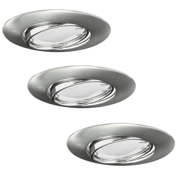 Zestaw 3 lamp podtynkowych Olin oczka z żarówkami nikiel