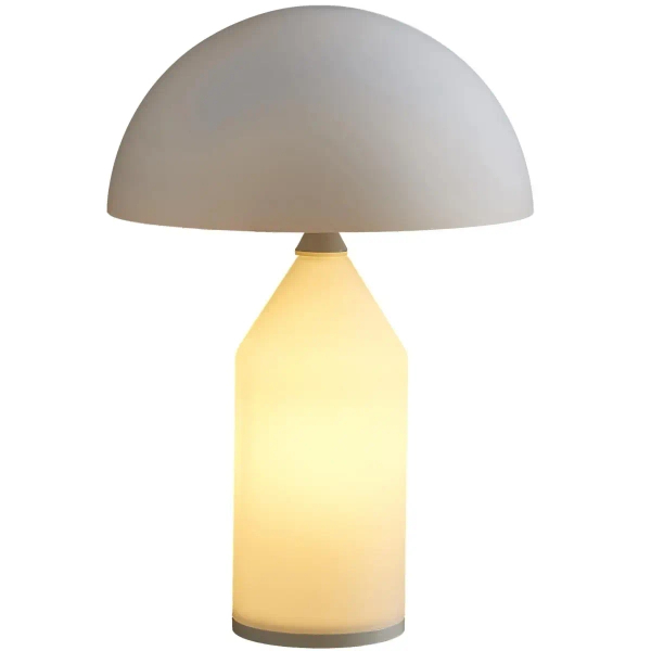 Designerska lampa stołowa Belfugo MT1234-250 WHITE Step szklany grzybek biały