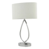 Tkaninowa nocna lampa Wyatt WYA4250 z abażurem kość słoniowa chrom