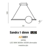 Designerska lampa wisząca Sandra AZ3351 LED 36W 3000K ball czarna