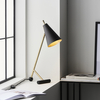 Lampka biurkowa L&-193064 Light& stożkowy klosz czarny mosiądz