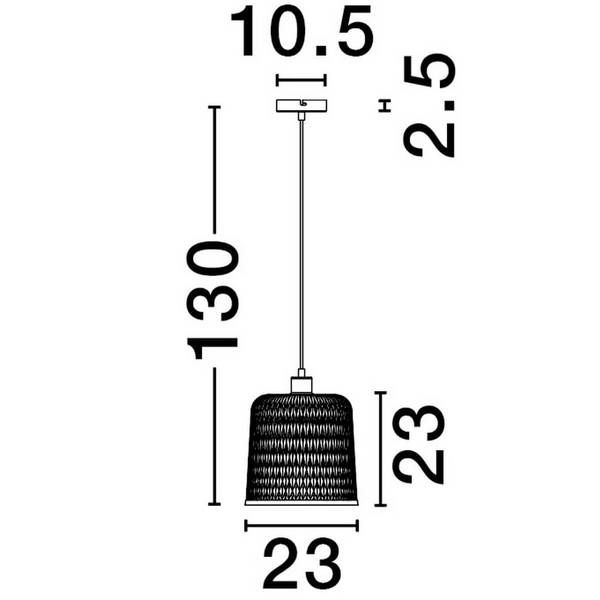 Pleciona lampa wisząca nad stół TALITAS LE44511 koszyk naturalna czarna