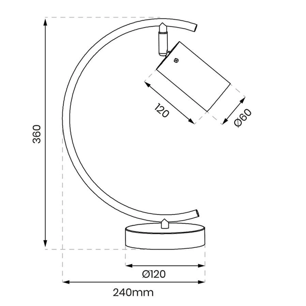 Lampka stołowa do salonu Ricky ML0693 Milagro półokrągła tuba czarny złoty