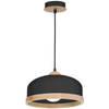 Skandynawska LAMPA wisząca STUDIO MLP8851 Milagro metalowa OPRAWA hygge ZWIS okrągły czarny drewno