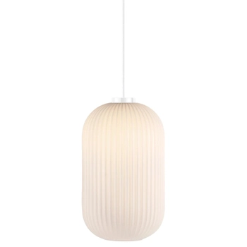 Porcelanowa lampa wisząca Milford 46573001 Nordlux plisowana biała