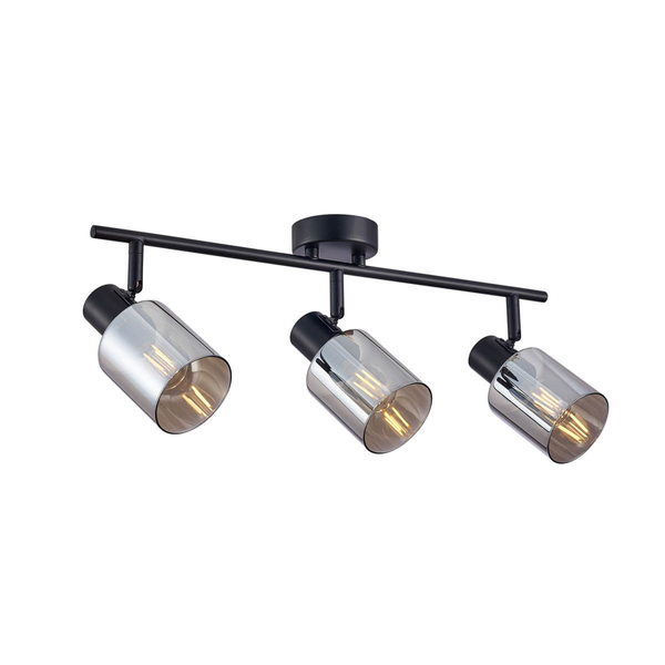 Potrójna lampa natynkowa Santia SPL-65342-3-BK-SG Italux czarny szary