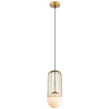 LAMPA wisząca MATTY MDM-3939/1 GD Italux druciana OPRAWA metalowa ZWIS szklana kula ball klatka loft złota