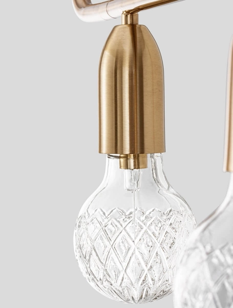 Kryształowa lampa wisząca Bani listwa do gabinetu złota