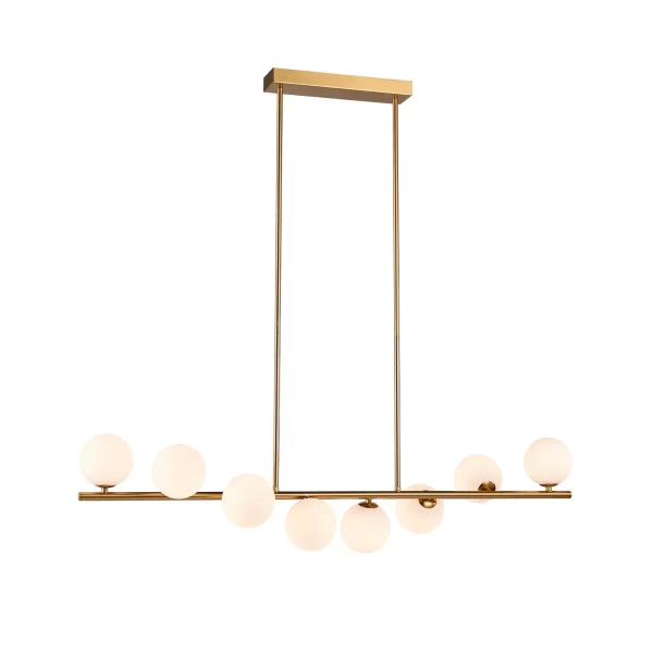 Molekułowa lampa wisząca MOLECULA NOW-10883P8 złota biała 8xG9 kule