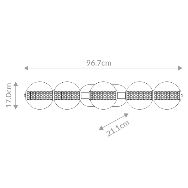 Przyścienna lampa kulista Atomo QN-ATOMO-5W-PC LED 25W 3000K IP44 srebrny