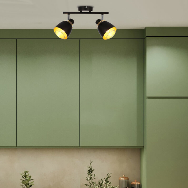 Industrialna lampa sufitowa Aleksandria 92-13743 czarny złoty