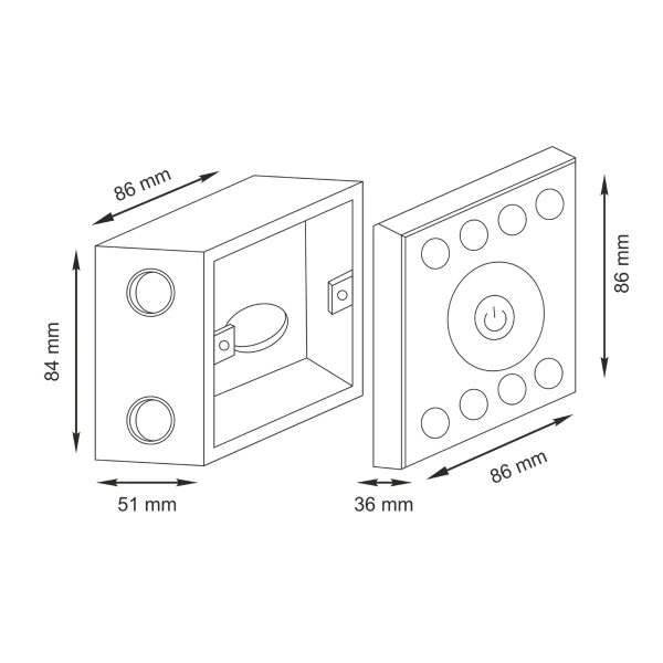 Włącznik dotykowy ze ściemniaczem do taśm LED 318596 czarny