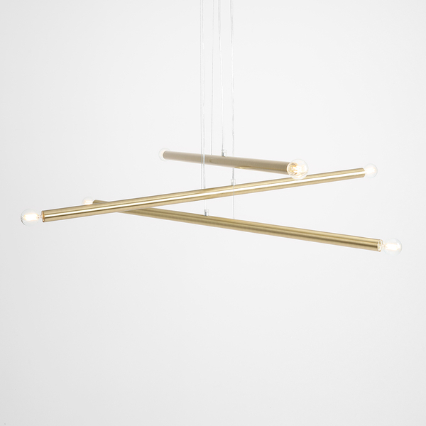 Żyrandol 6-punktowy Tubo 1072K40 Aldex lampa salonowa rurki mosiądz