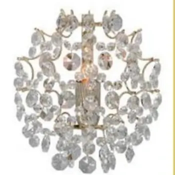 Ścienna LAMPA glamour ROSENDAL 102334 Markslojd okrągła OPRAWA kinkiet pałacowy kryształki crystals przezroczyste złote