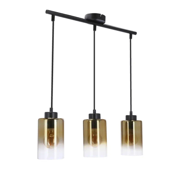 Wisząca lampa szklana Aspra 33-16270 bursztynowy przezroczysty czarny