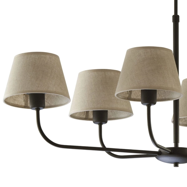 Klasyczny żyrandol abażurowy Chicago 3999 TK Lighting lniany czarny