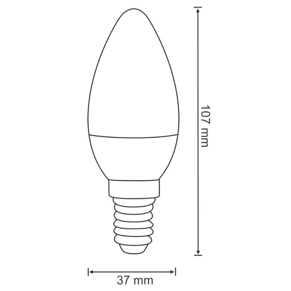 Świecznikowa żarówka RGB 311399 Polux B37 LED 4,5W E14 płomykowa 350lm 230V biała ciepła