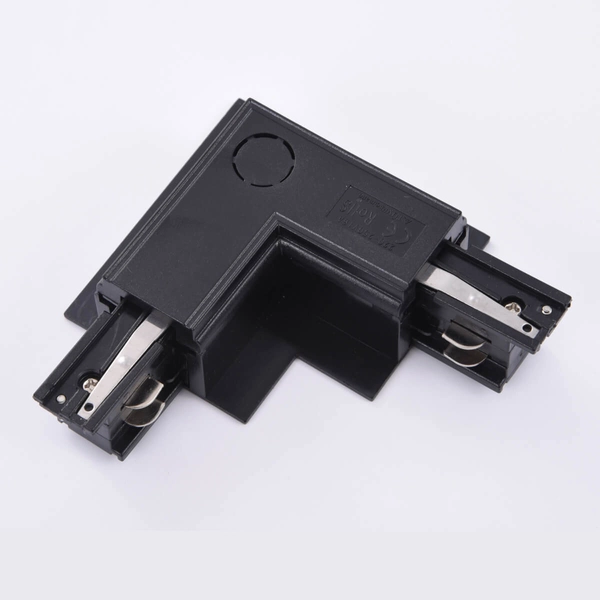 Kątowy L-łącznik podtynkowy Track AZ4298 do 3-fazowej szyny czarny prawy