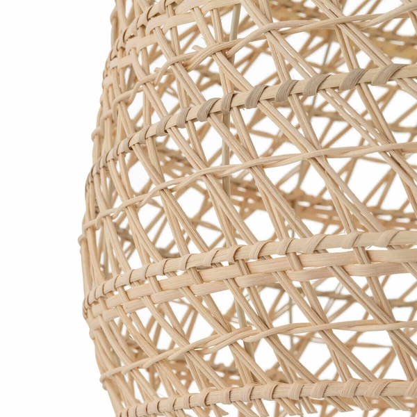 Wisząca lampa Boho 11152 cage japandi klatka metalowa drewniana biała