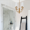 Żyrandol glamour Bow P04190BR Cosmolight klosze mosiądz