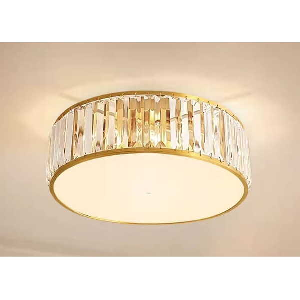 Sufitowa lampa glamour CGVETR50 okrągła nad łóżko złota
