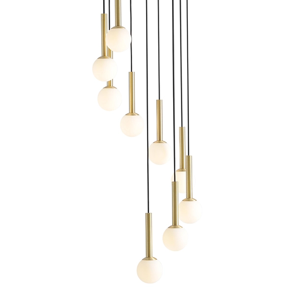 Lampa wisząca Riu 1103N1 Aldex kaskada 9-płomienna zwis czarny mosiądz