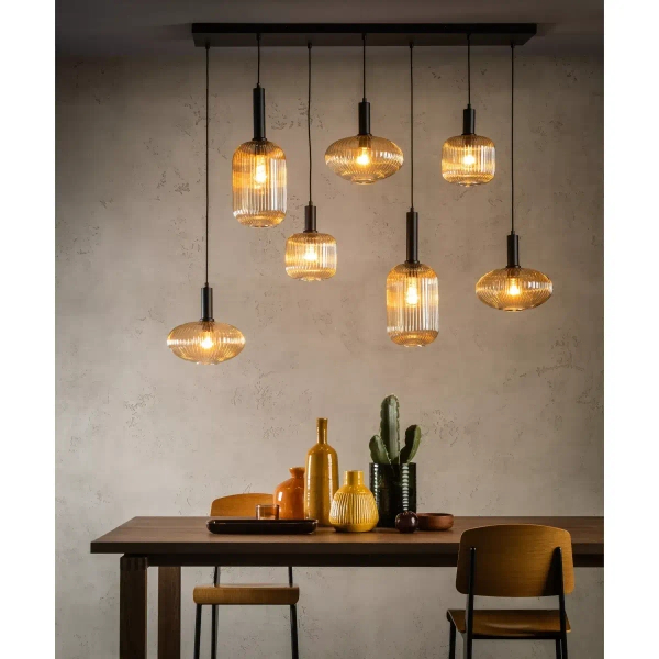 Loftowa lampa zwisowa Maloto 45386/07/62 Lucide molekuły szklane czarne