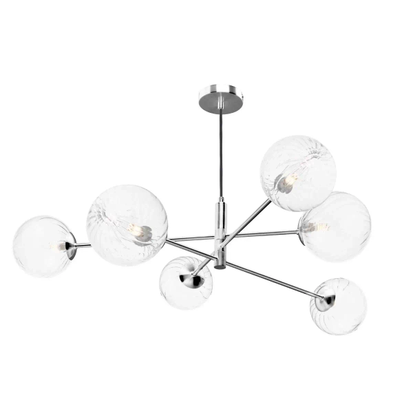 Szklana lampa wisząca Vignette VIG0650-22 kulista szklana chrom