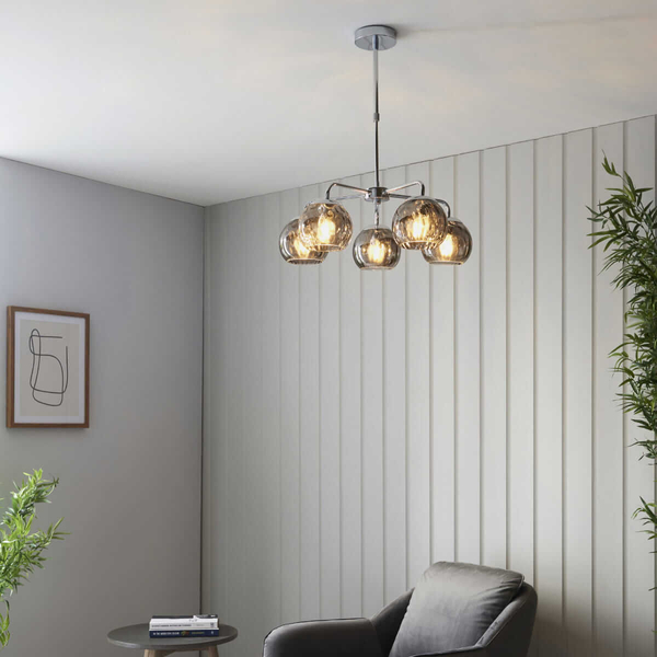 Molekułowa lampa wisząca Dimple 97972 Endon dymiona srebrna chrom