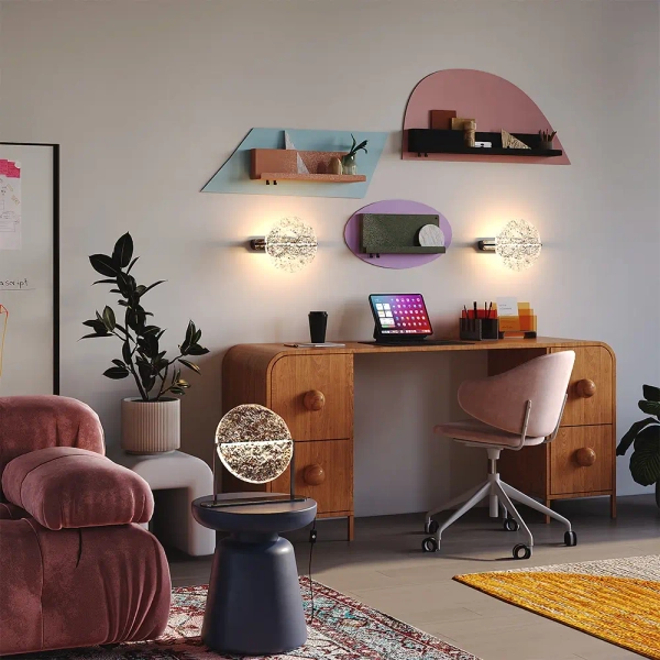 Okrągła lampa stołowa Mangata MOD387TL-L8CH3K LED 7W 3000K chrom