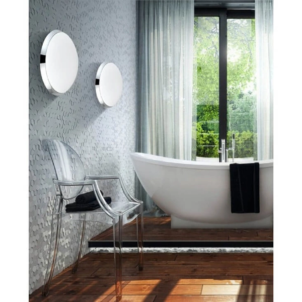 Szklana lampa natynkowa RITA AZ1307 Azzardo ściana/sufit biały chrom