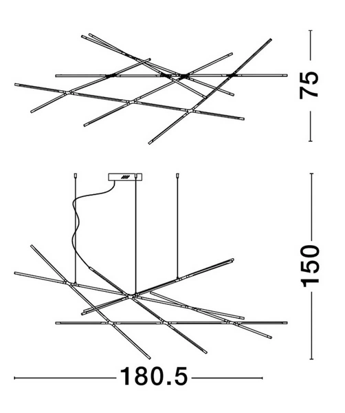 Regulowana lampa wisząca BELL LE42730 LED 109W 3000K linki do salonu złota