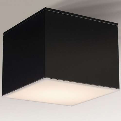 Natynkowa LAMPA sufitowa SUWA 8053 Shilo metalowa OPRAWA kostka cube IP44 czarna