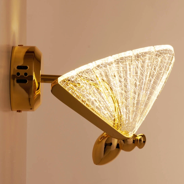Szklana lampa ścienna Bee ST-W0612-1B LED 7W 3000K metal szkło motyl złota