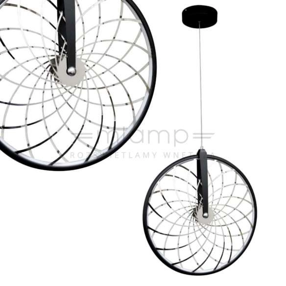Industrialna LAMPA wisząca BICYKL 307552 Polux metalowa OPRAWA zwis LED 16W 3000K koło rowerowe circle czarne